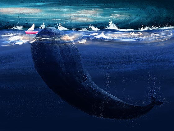 Whale On A Stormy Evening